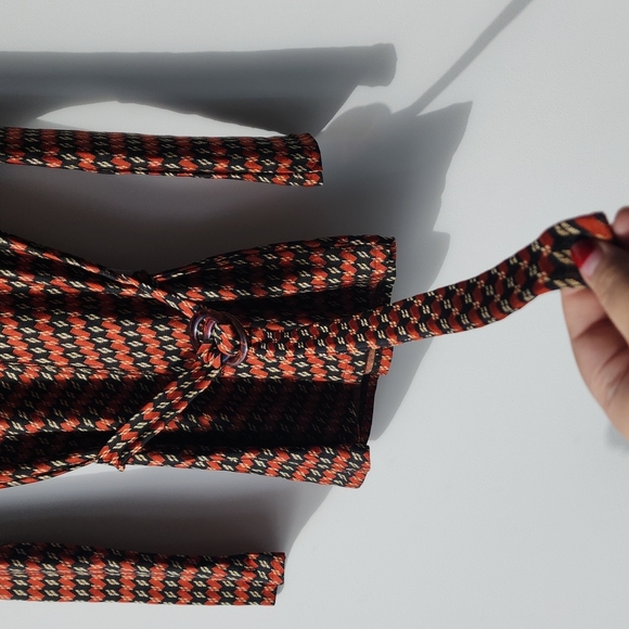 Vintage Unique Argyle Belted Knit Top - Picture 3 of 6